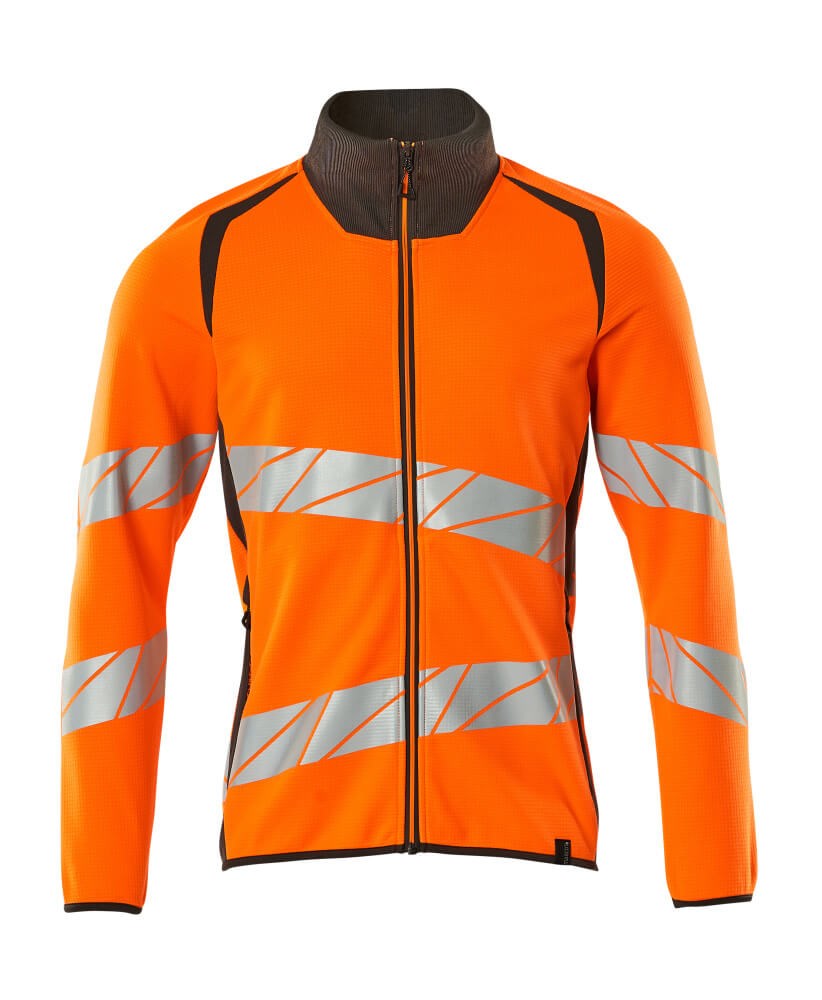 Sweatshirt met rits - hi-vis oranje/donkerantraciet