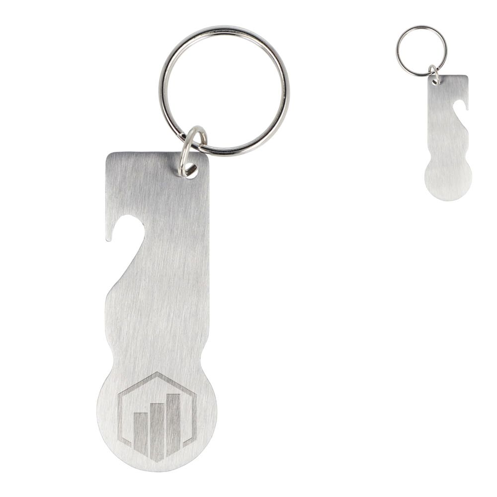 RVS winkelwagenmunt sleutelhanger
