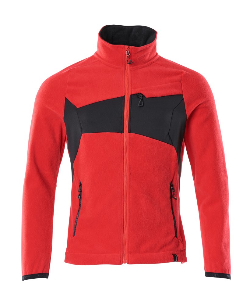 Fleece jas - signaalrood/zwart