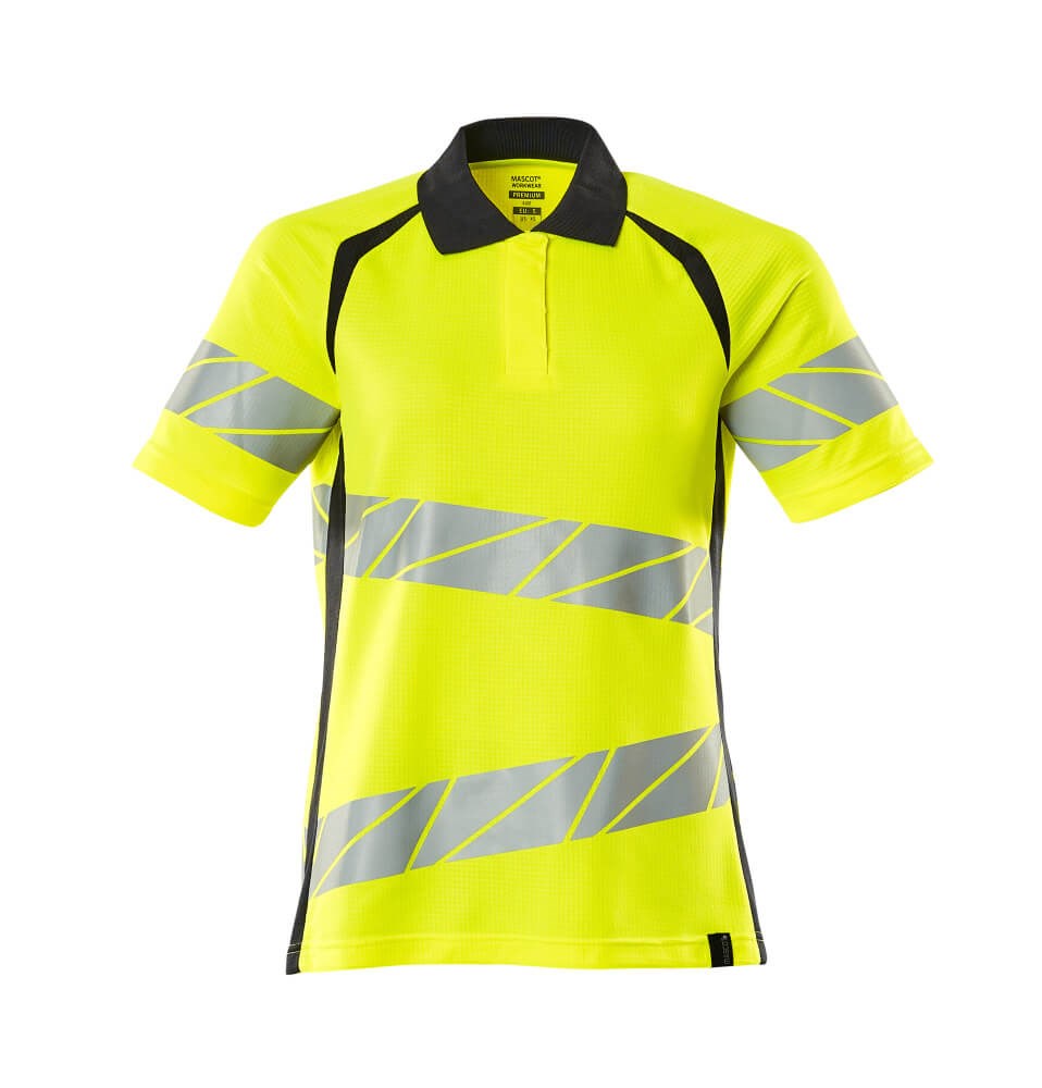 Poloshirt - hi-vis geel/donkermarine