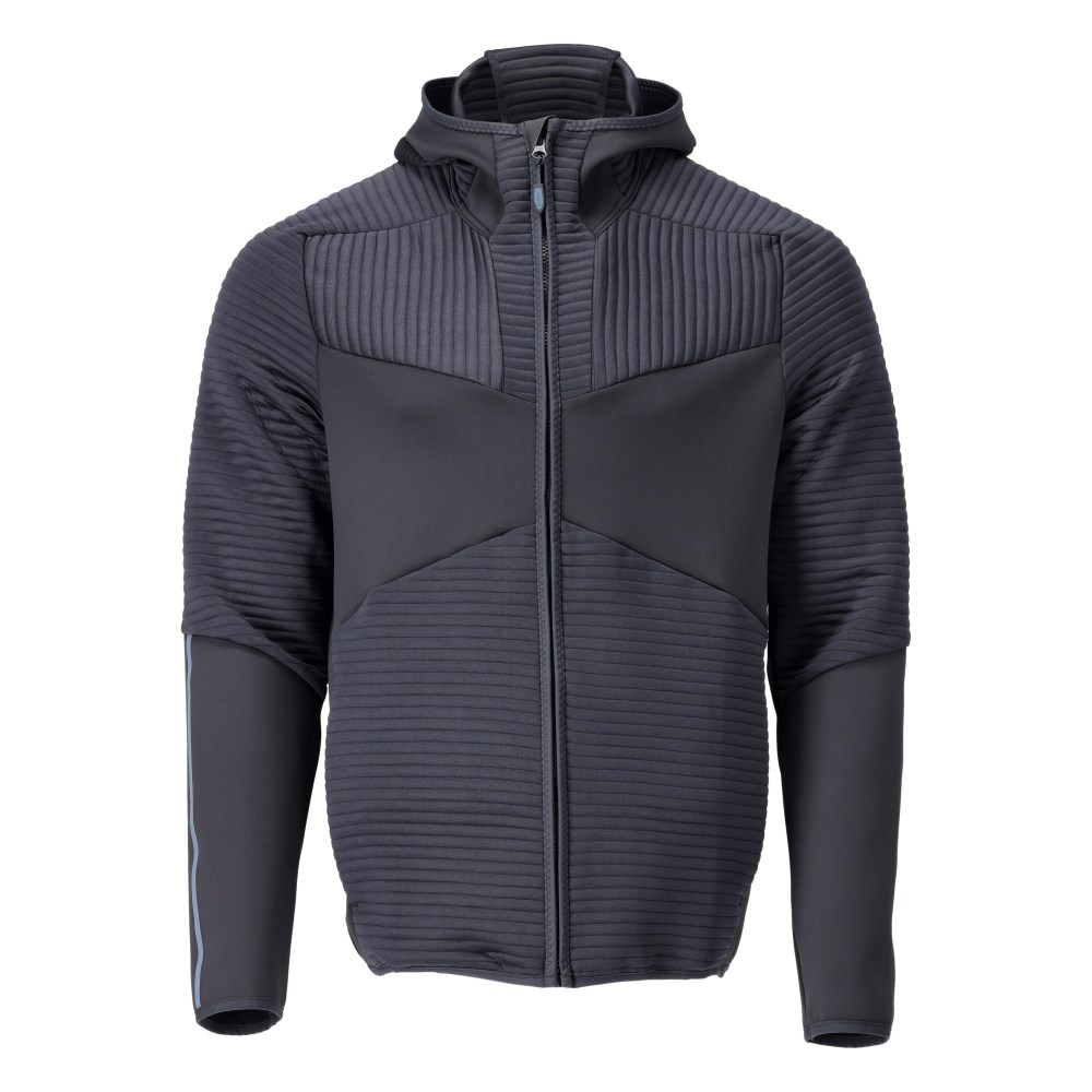 Fleece capuchontrui met rits