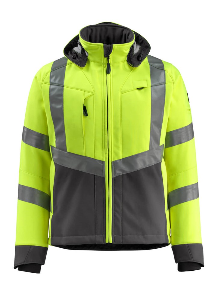 Softshell jas - hi-vis geel/donkerantraciet
