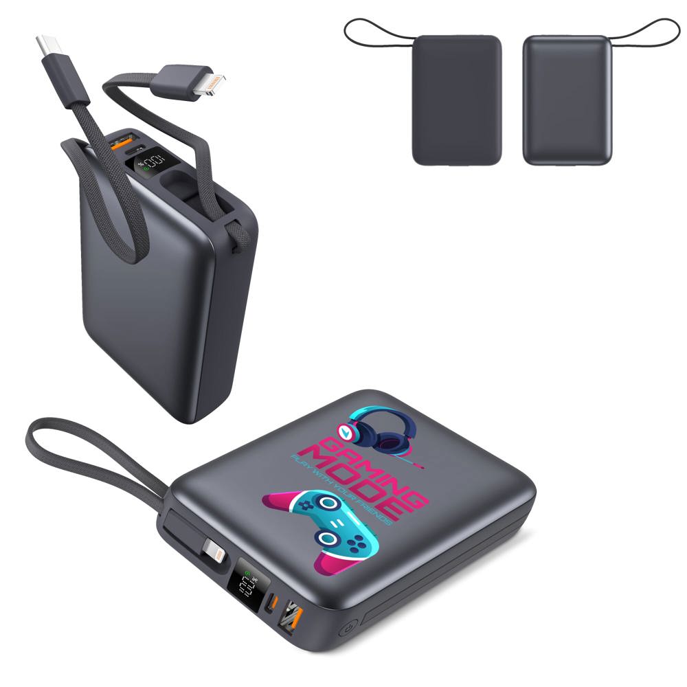 Nova Powerbank 22.5W Power Delivery met ingebouwde kabels 20000 mAh