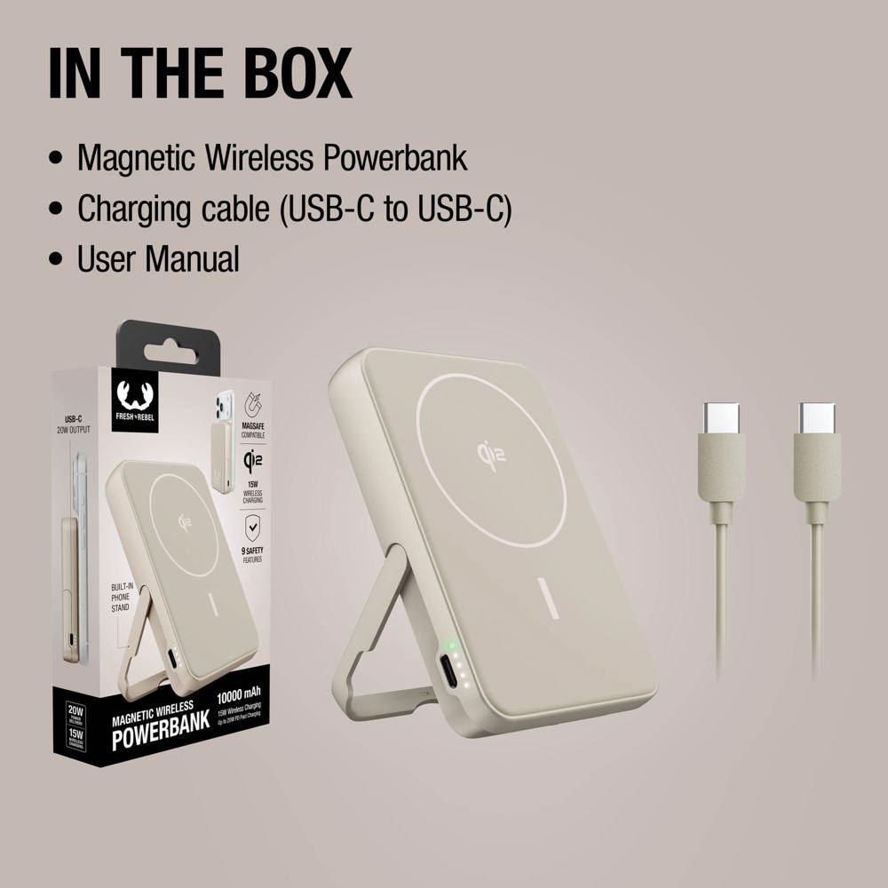 Fresh 'n Rebel Draadloze Powerbank 10000mAh Geschikt voor MagSafe 