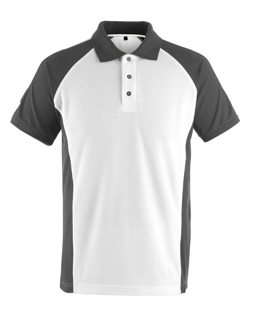 Poloshirt - wit/donkerantraciet