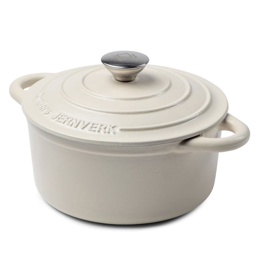 Orrefors Jernverk grote geëmailleerde braadpan 5L - Crème