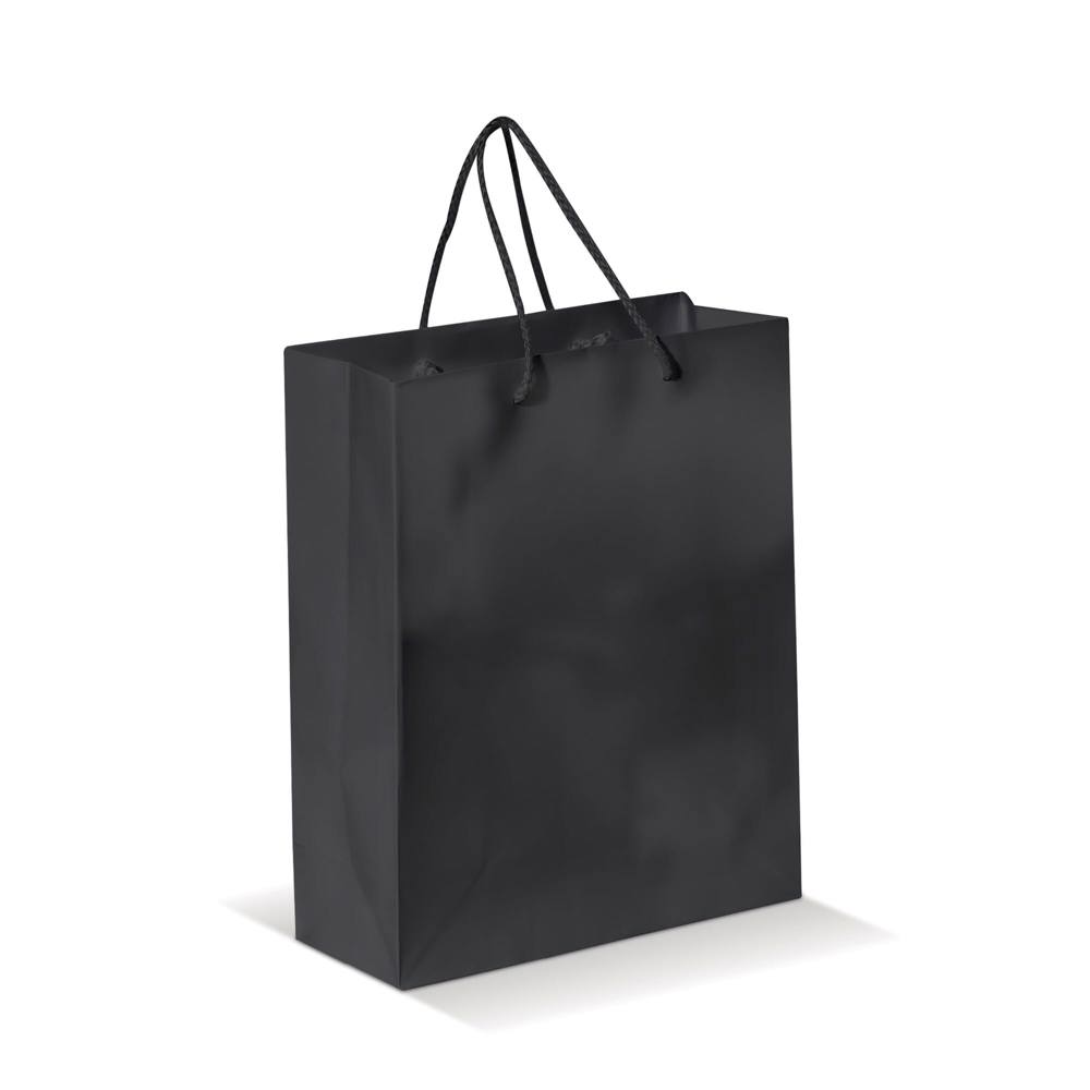 Draagtas papier middel 200g/m2 - Zwart