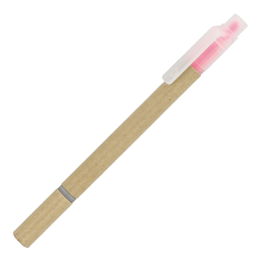Papieren tekstmarker balpen - Roze