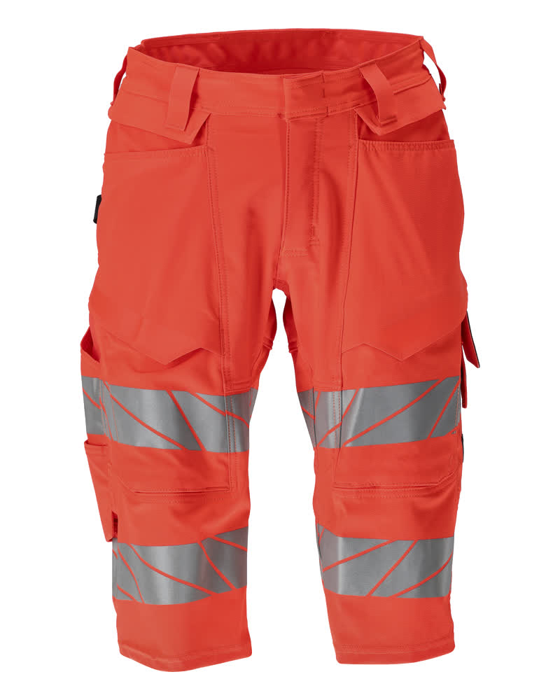 Shorts, lange - hi-vis rood