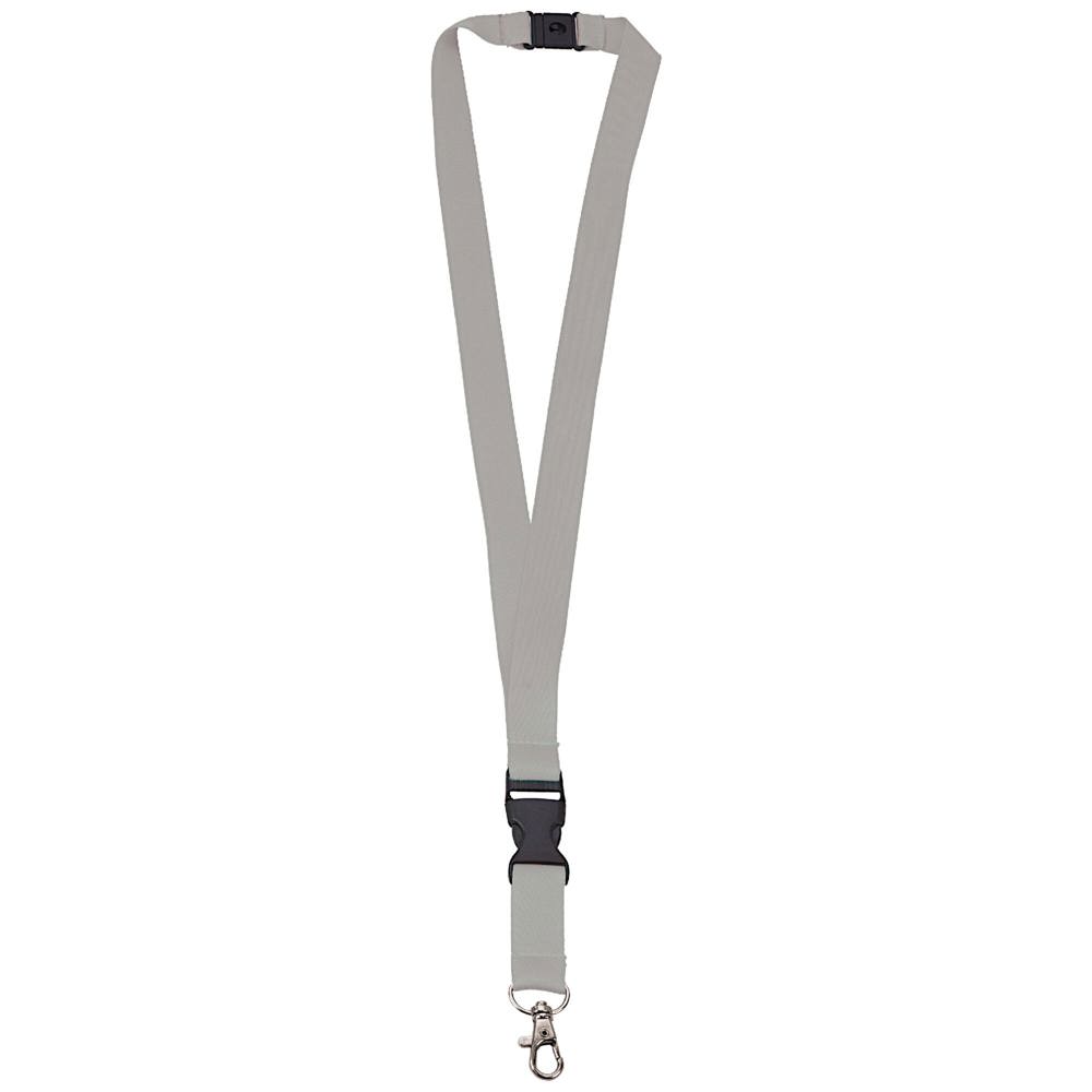 Polyester lanyard 20 mm met gesp en haak - Cool Gray C