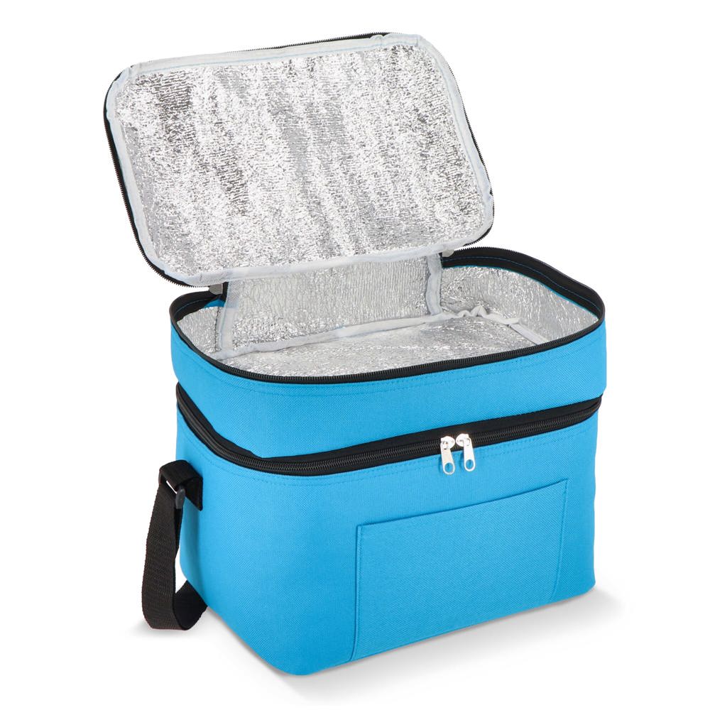 R-PET 600D koeltas met dubbele compartimenten, 30 x 20 x 24 cm, 12L