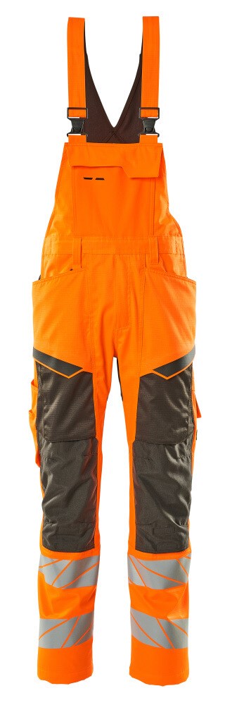 Amerikaanse overall met kniezakken - hi-vis oranje/donkerantraciet