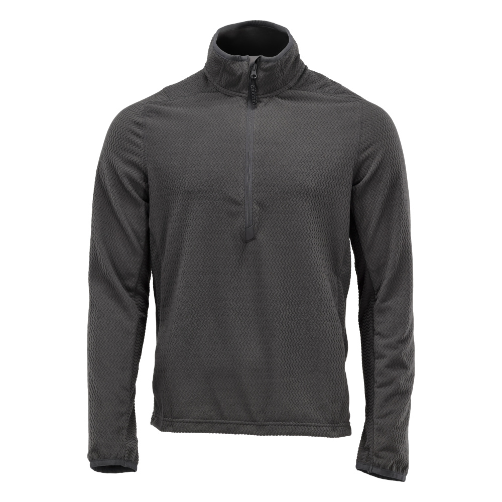 Microfleece trui met korte rits - steengrijs