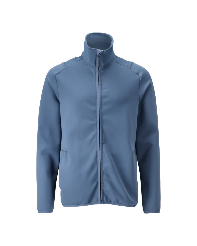 Fleecetrui met rits - steenblauw