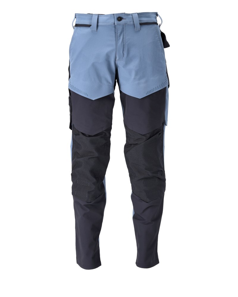 Broek met kniezakken - steenblauw/donkermarine