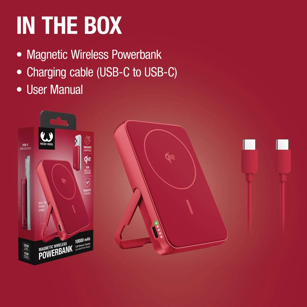 Fresh 'n Rebel Draadloze Powerbank 10000mAh Geschikt voor MagSafe 
