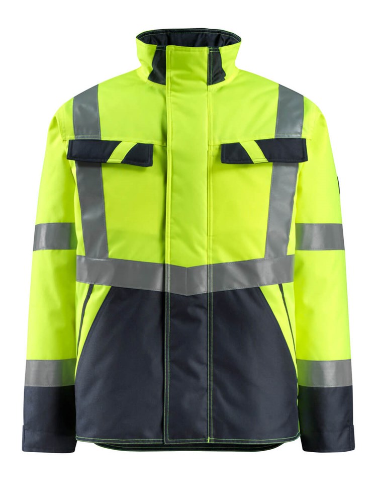 Winterjas - hi-vis geel/donkermarine