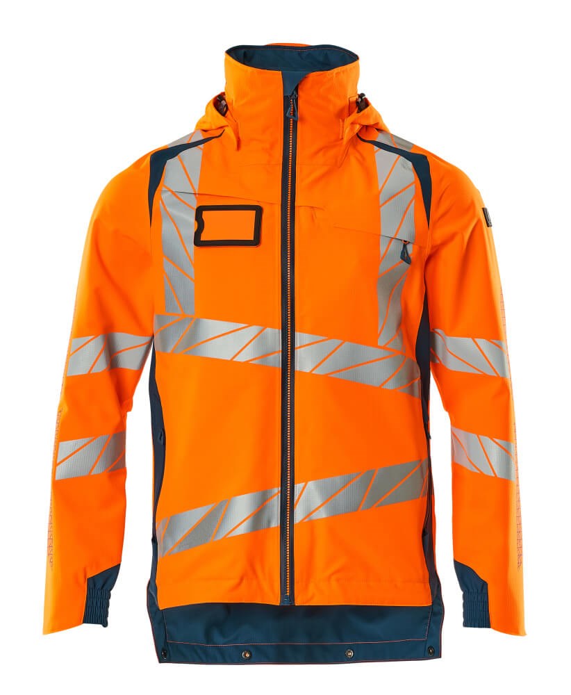 Shell jas - hi-vis oranje/donkerpetrol
