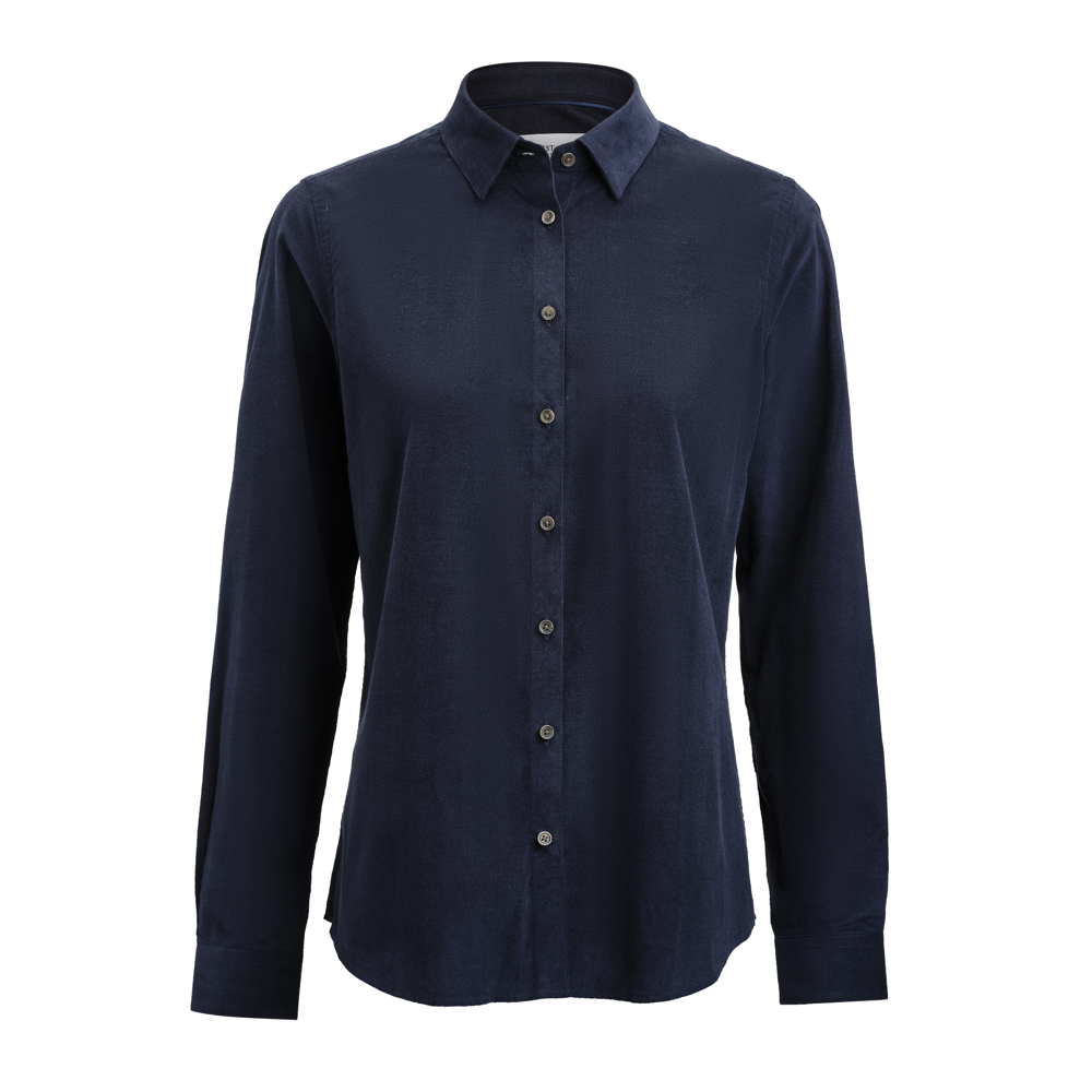 Indigo Bow 134 Cord Shirt Contemporary Fit W - Donkerblauw