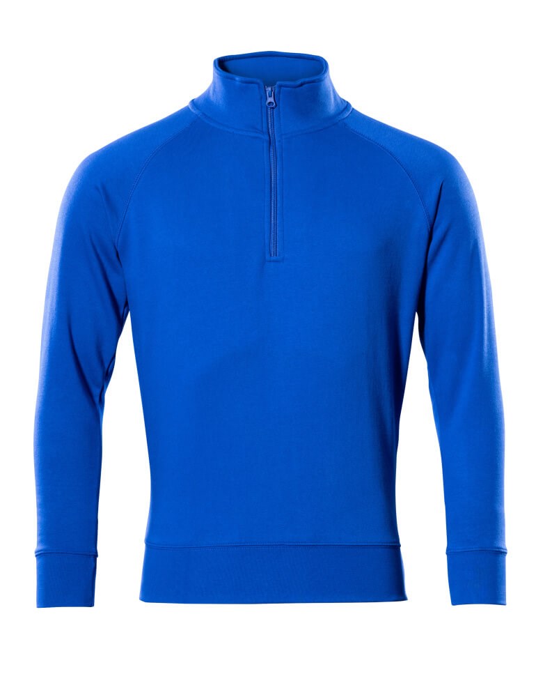 Sweatshirt met korte rits - korenblauw