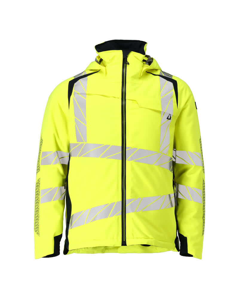 Winterjas - hi-vis geel/donkermarine