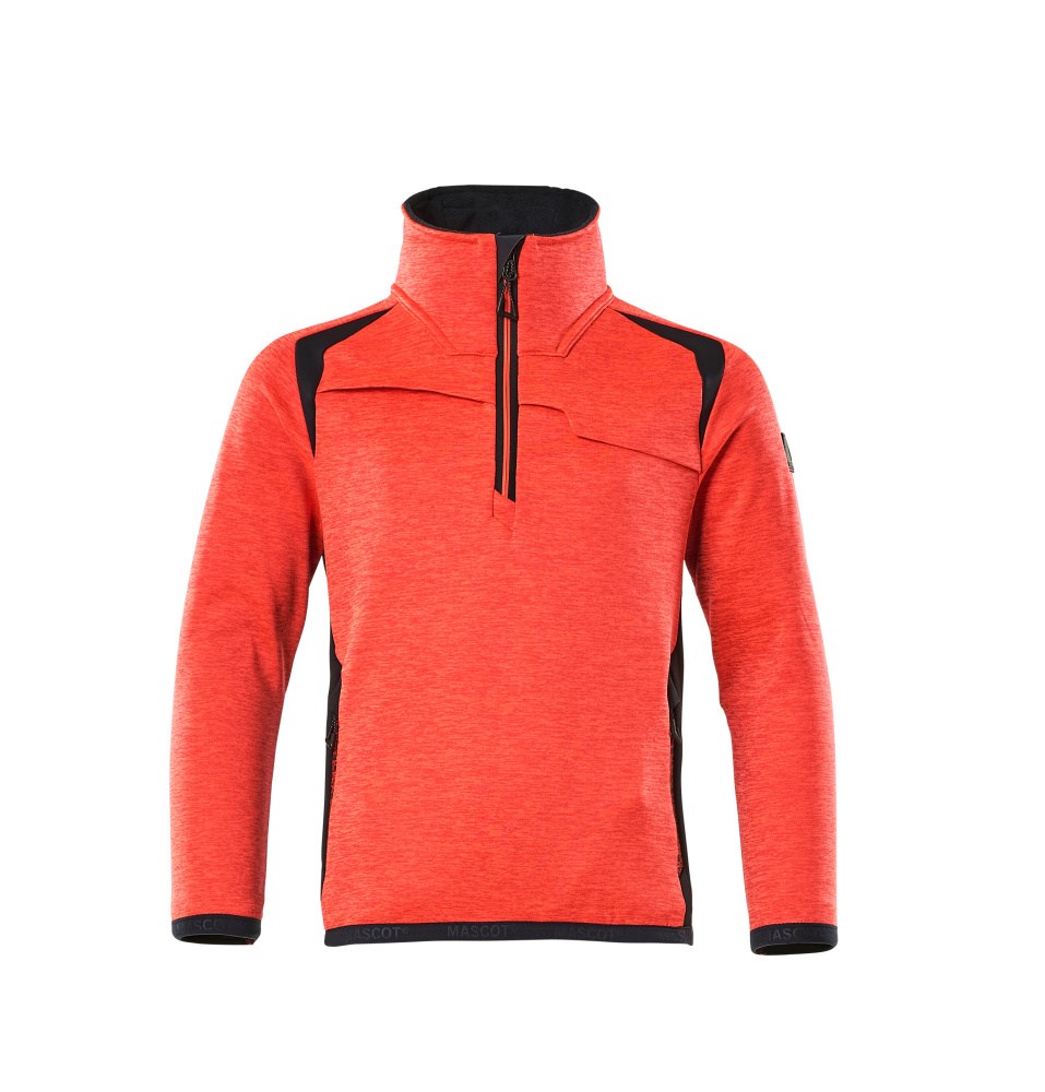 Fleecetrui voor kinderen - hi-vis rood/donkermarine