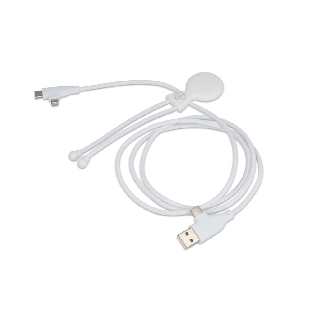 Xoopar Mr. Bio Long 60 W PD Multi Oplaadkabel 1.2 Meter - Wit
