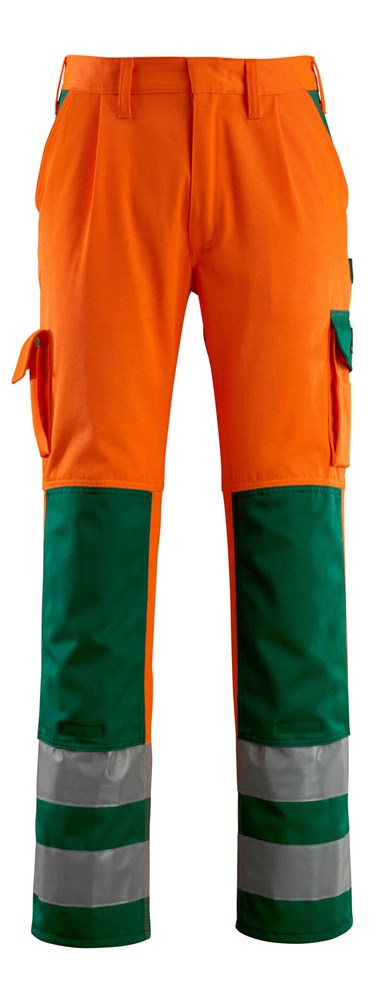 Broek met kniezakken - hi-vis oranje/groen