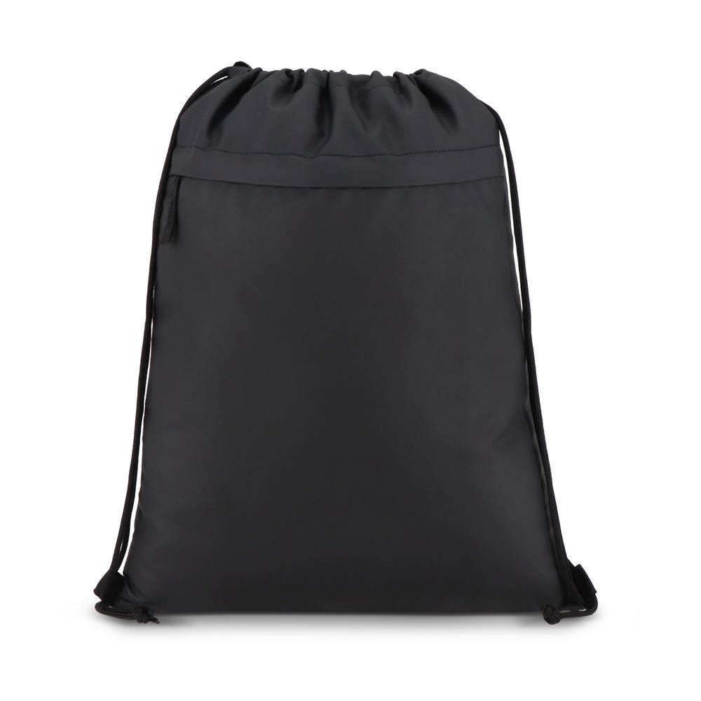 PU gecoorde 600D gerecycled PET trekkoordtas 33 x 42 cm