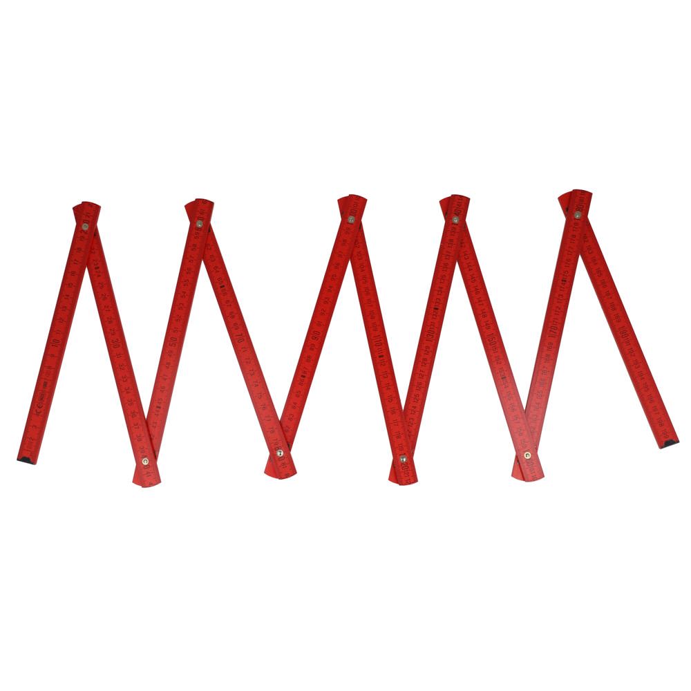 Duimstok hout 2m premium gekleurd - Rood