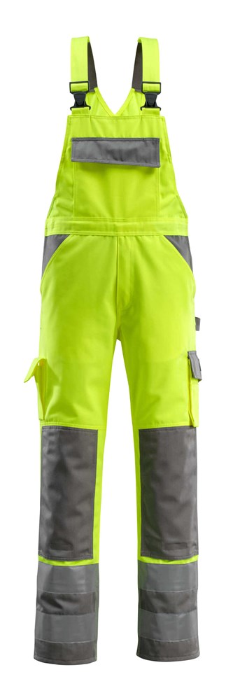 Amerikaanse overall met kniezakken - hi-vis geel/antraciet