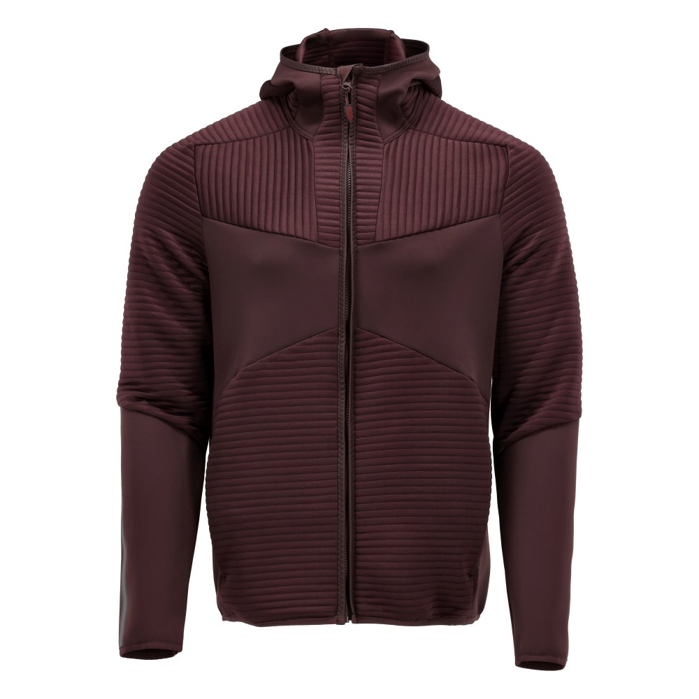 Fleece capuchontrui met rits - Bordeaux