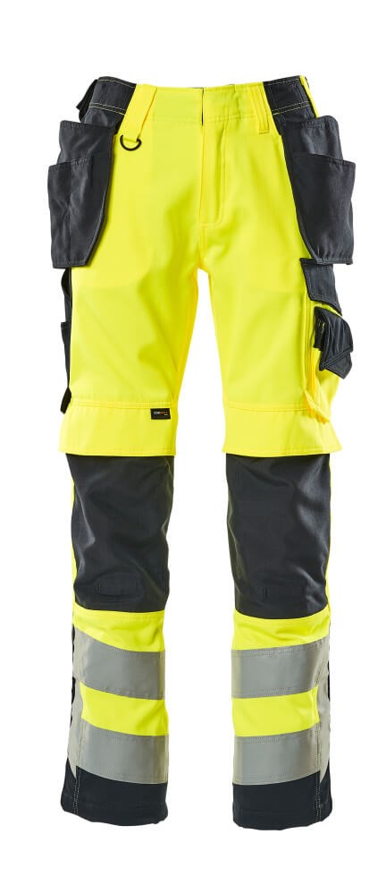 Broek met spijkerzakken - hi-vis geel/donkermarine