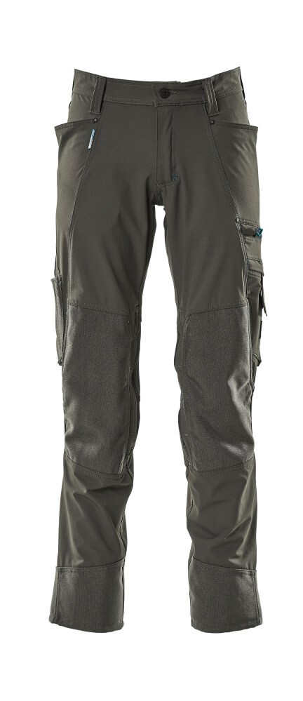 Broek met kniezakken - donkerantraciet