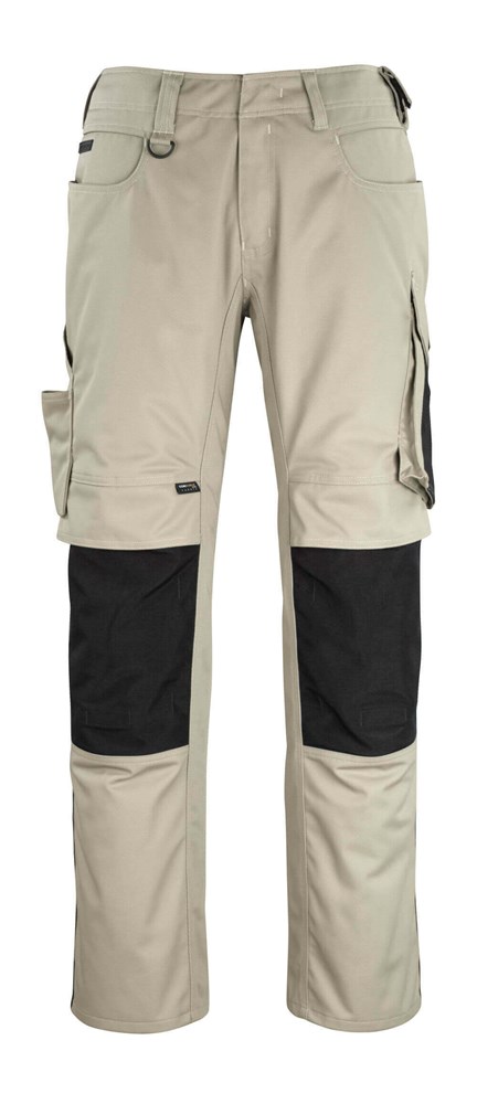 Broek met kniezakken - lichtkhaki/zwart