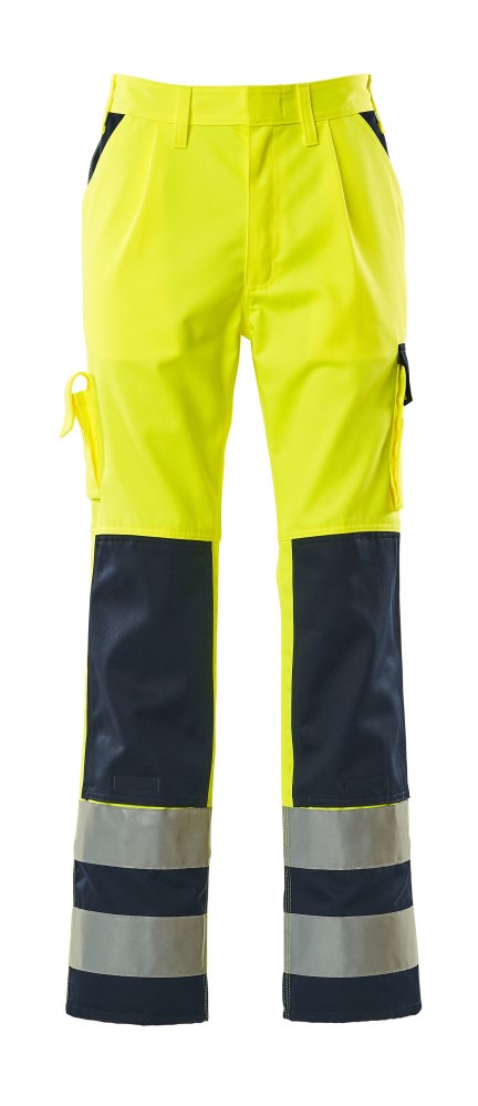 Broek met kniezakken - hi-vis geel/marine
