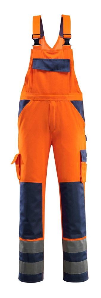 Amerikaanse overall met kniezakken - hi-vis oranje/marine