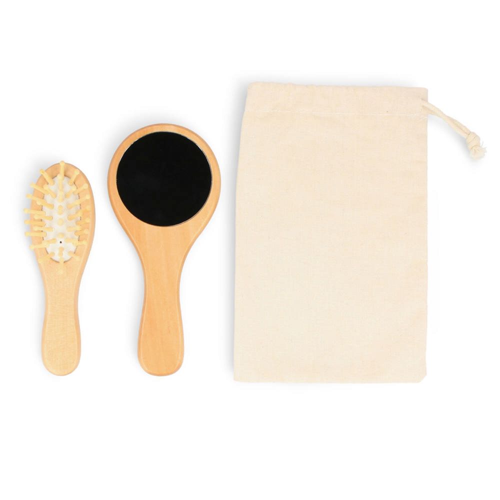 Schima superba hout Borstel &amp; Spiegel set
