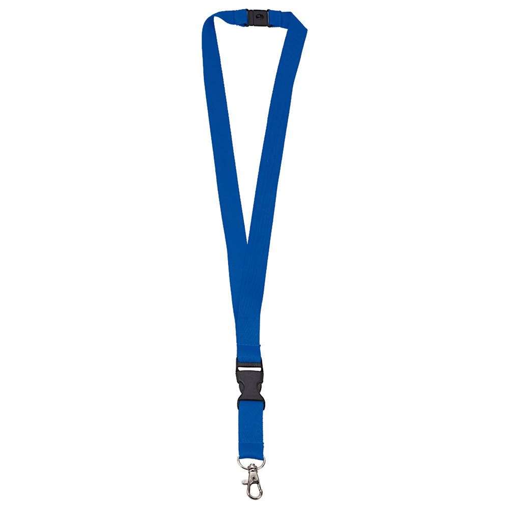 Polyester lanyard 20 mm met gesp en haak - Royal Blue 286C