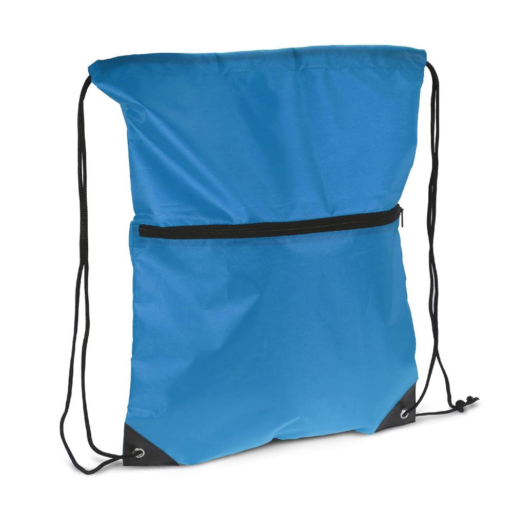 Rugzak met koord 210T R-PET met rits - Blauw