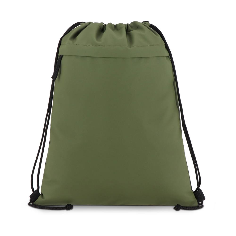 PU gecoorde 600D gerecycled PET trekkoordtas 33 x 42 cm
