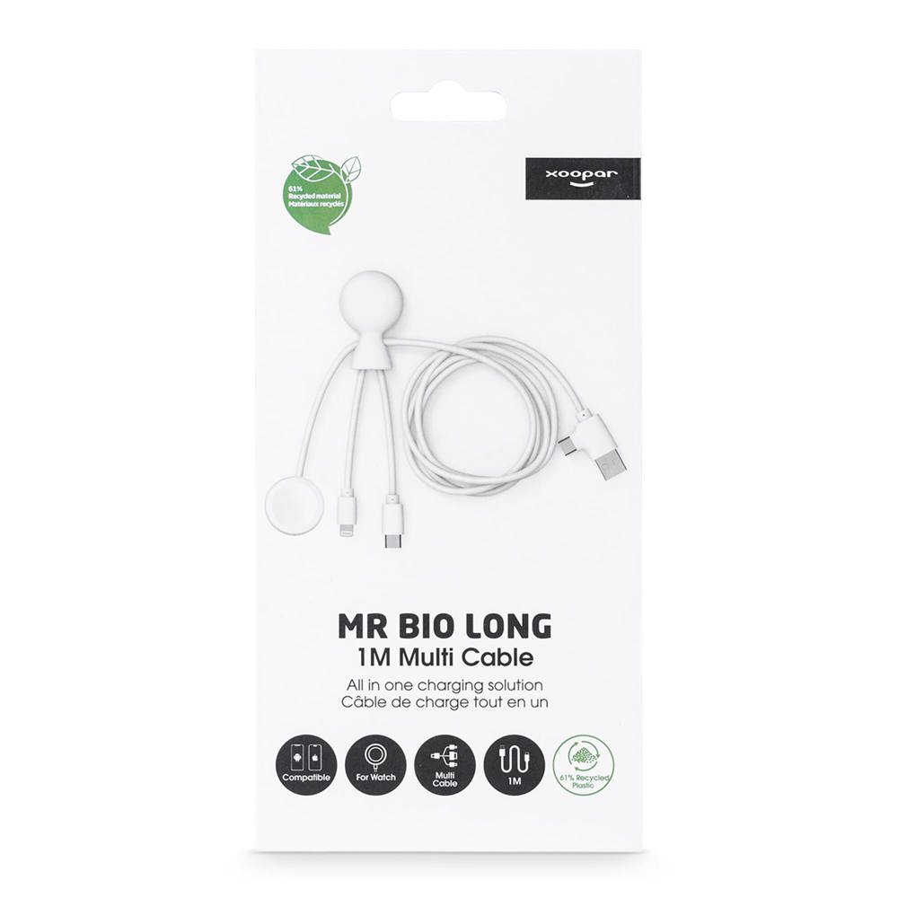 Xoopar Mr. Bio Long Multi Kabel voor Apple/Samsung Watch 1 Meter 