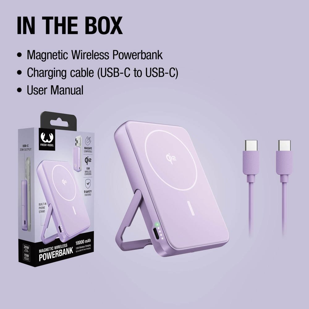 Fresh 'n Rebel Draadloze Powerbank 10000mAh Geschikt voor MagSafe 