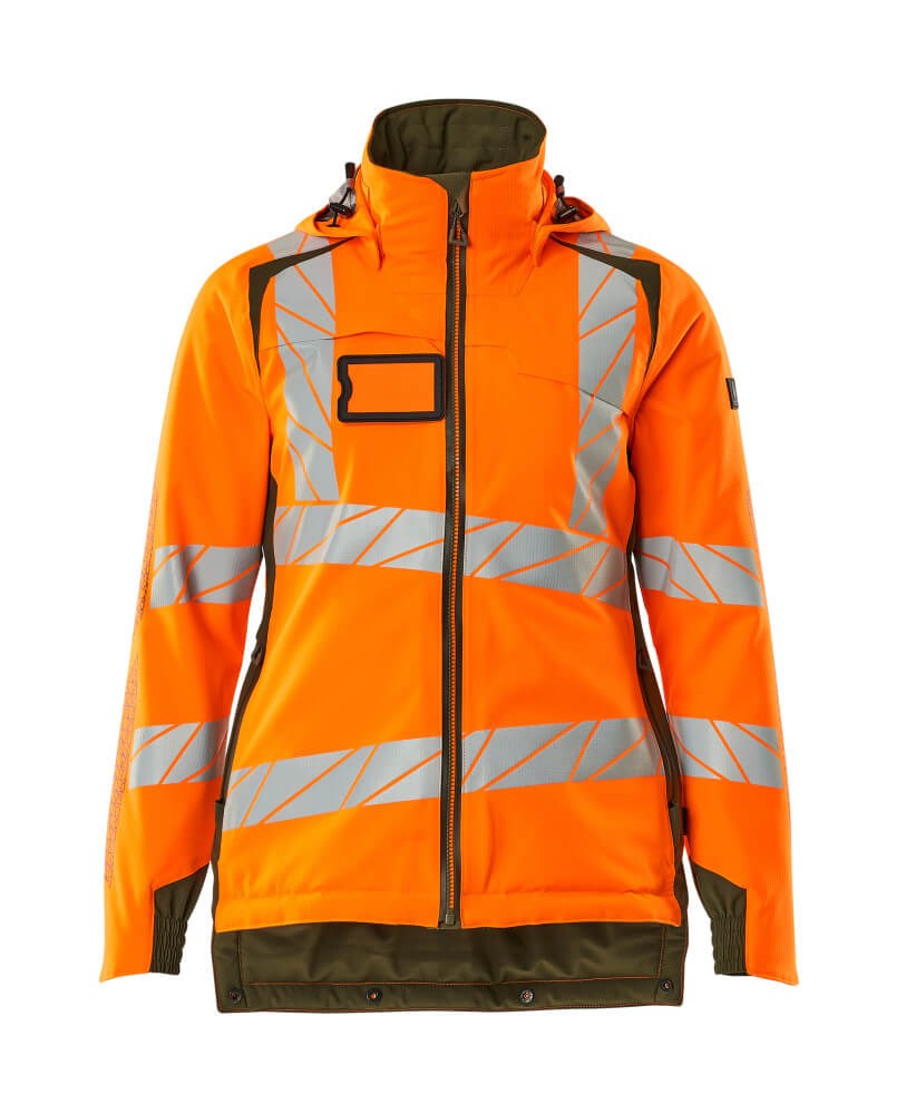 Winterjas - hi-vis oranje/mosgroen
