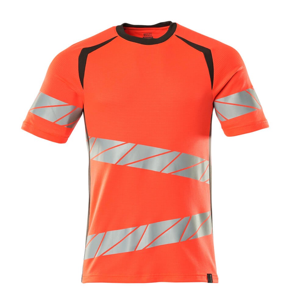 T-shirt - hi-vis rood/donkerantraciet