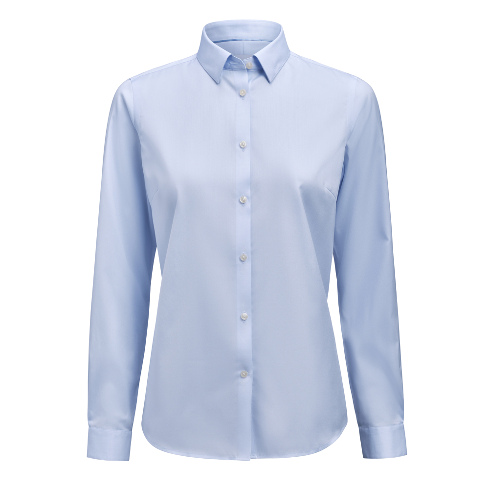 GB02 Twill Stretch  Hemd Contemporary Fit Dames - Hemelsblauw