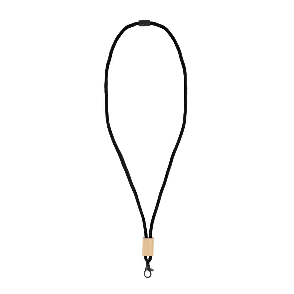 R-PET paracord lanyard - Zwart