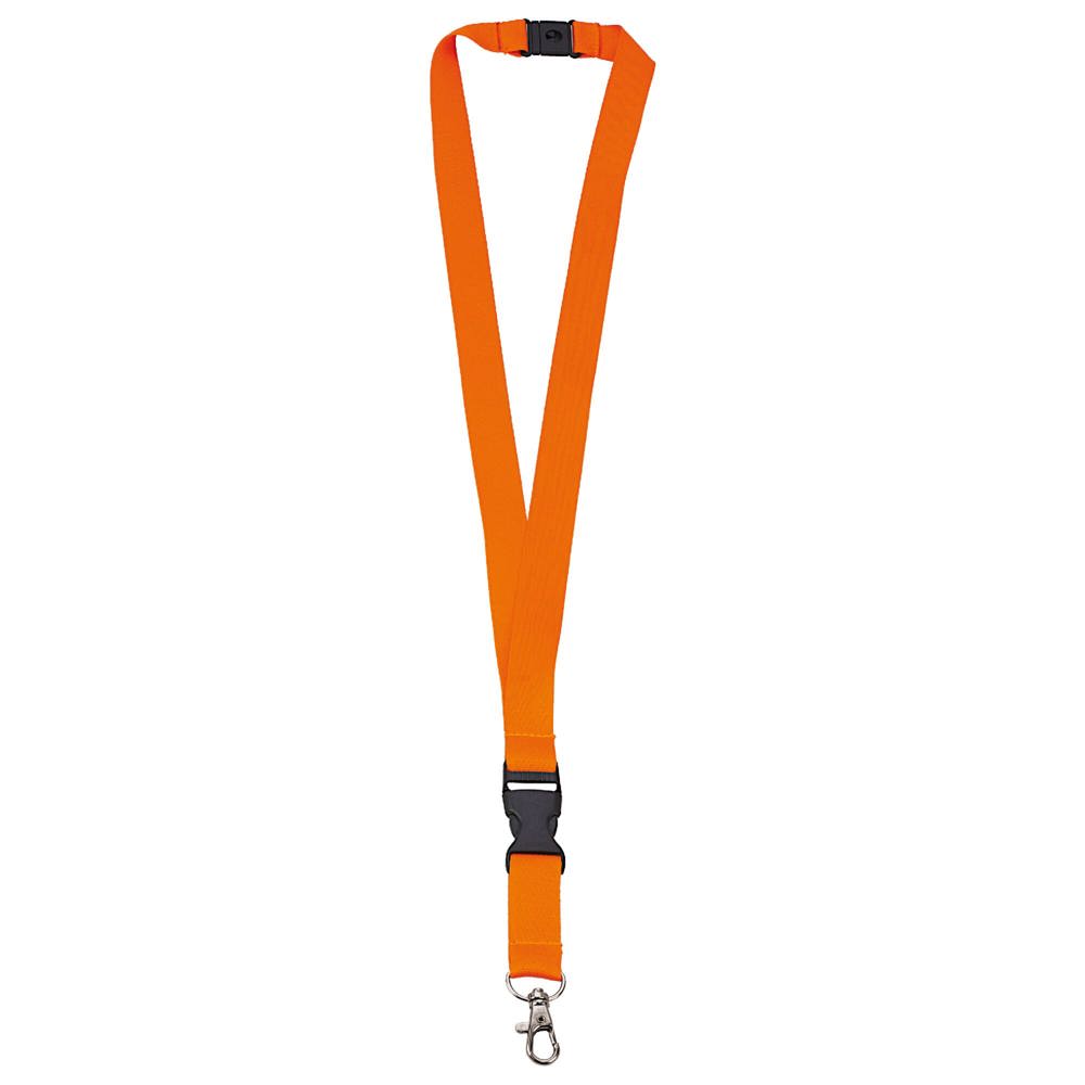 Polyester lanyard 20 mm met gesp en haak - Orange 021C
