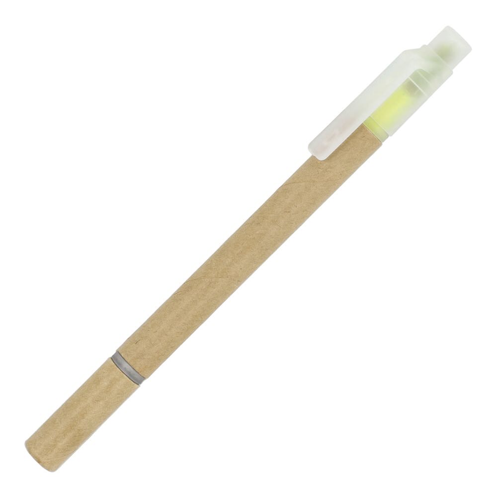 Papieren tekstmarker balpen - Geel