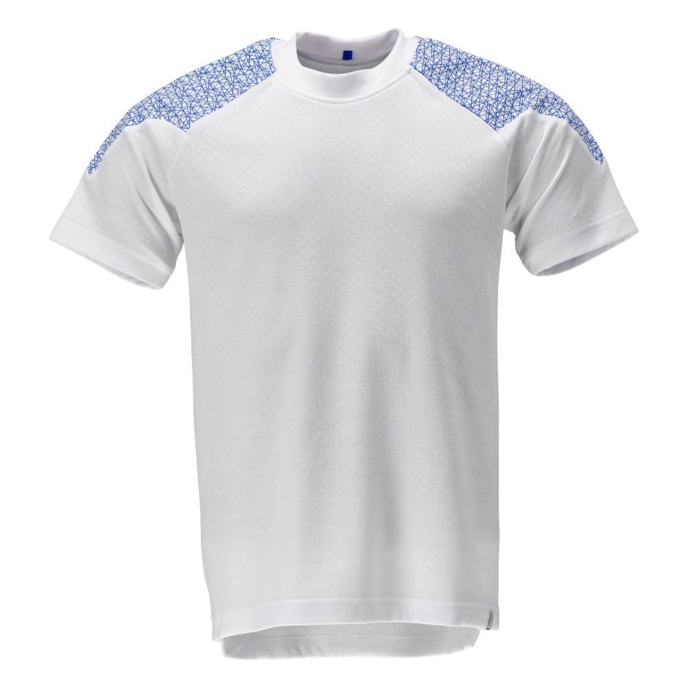 T-shirt, met korte mouwen - wit/helder blauw